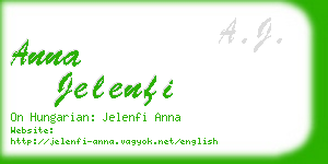 anna jelenfi business card